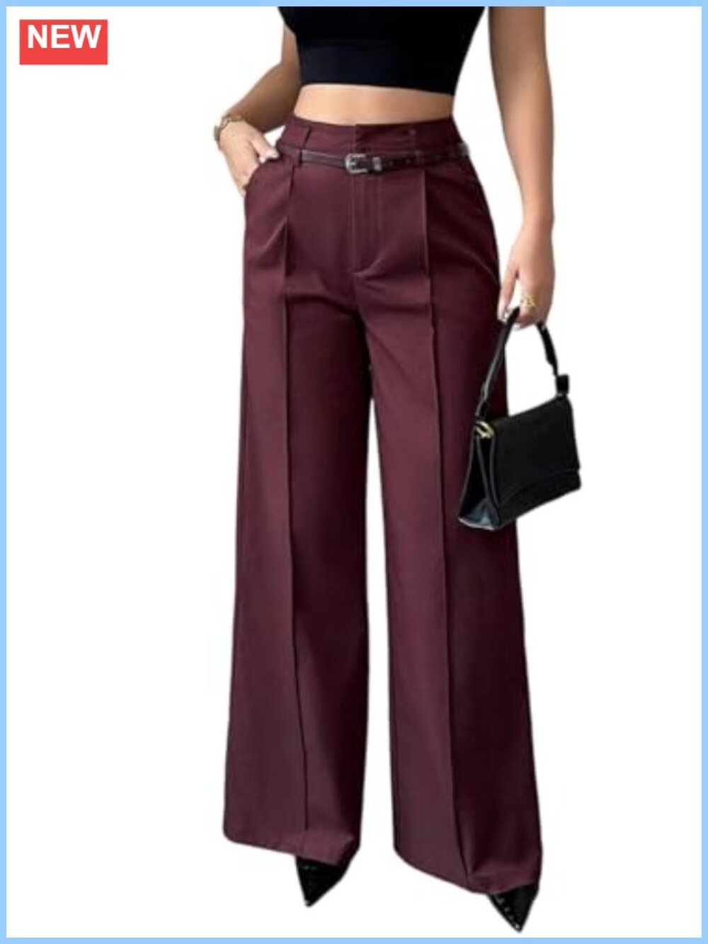 Women's Wide Leg Dress Pants High Waisted Palazzo Work Pants with Pockets